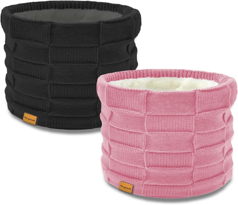 Vogium Kids Double-layer Knit Neck Warmer Gaiter | Thermal Fleece Face Cover for 6-14 Year Olds Boys Girls | Ski, Play - Image 1